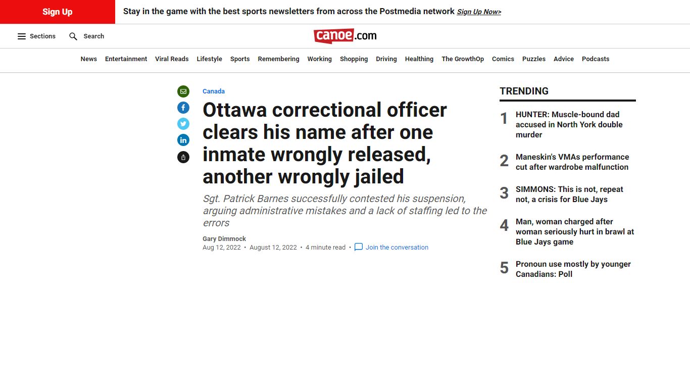 Ottawa correctional officer clears his name after one inmate wrongly ...